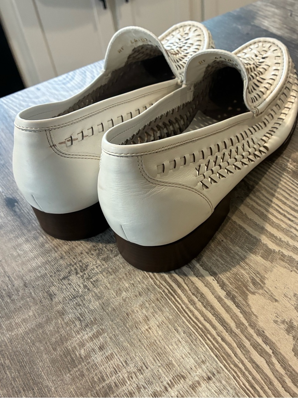 Saint Laurent White Woven Leather Slip-On Loafers - Picture 5 of 9